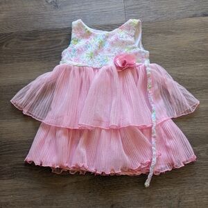 Sweet Heart Rose 6-9 Month Pink Formal Tiered Dress